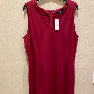 NWT Brooks Brothers Red Shift Dress with Notched collar, Size 14